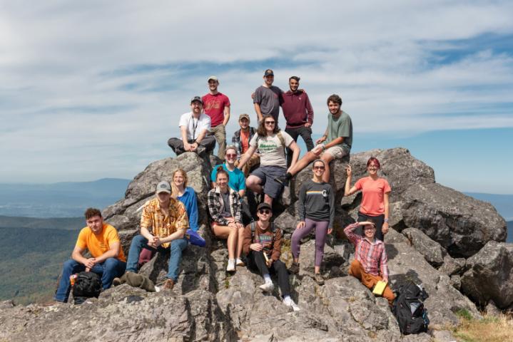 students on geoscience field trip Appalachians