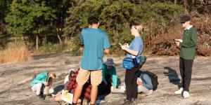 students on geoscience field trip Appalachians